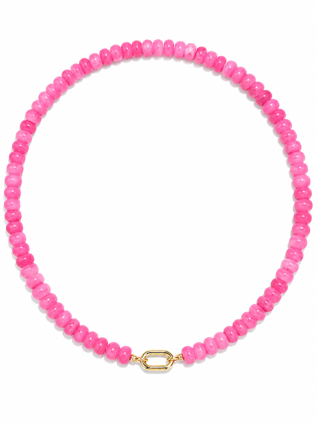 Candy Gemstone Beaded Charm Choker Necklace – 18K Gold Oval Toggle Clasp