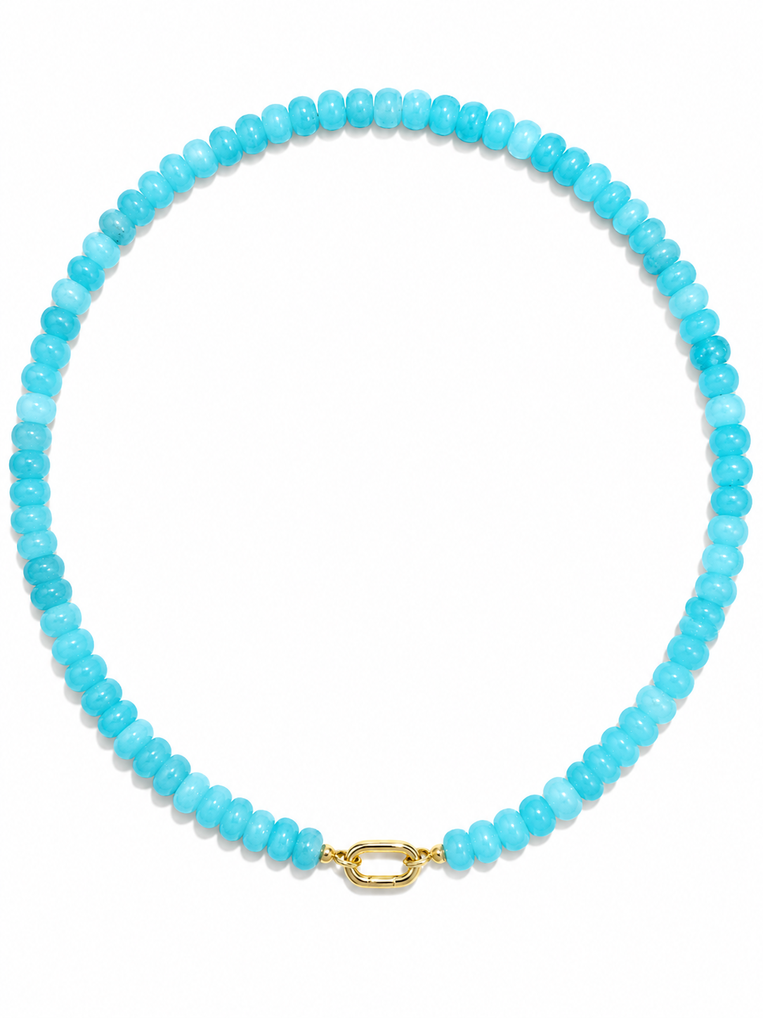 Candy Gemstone Beaded Charm Choker Necklace – 18K Gold Oval Toggle Clasp
