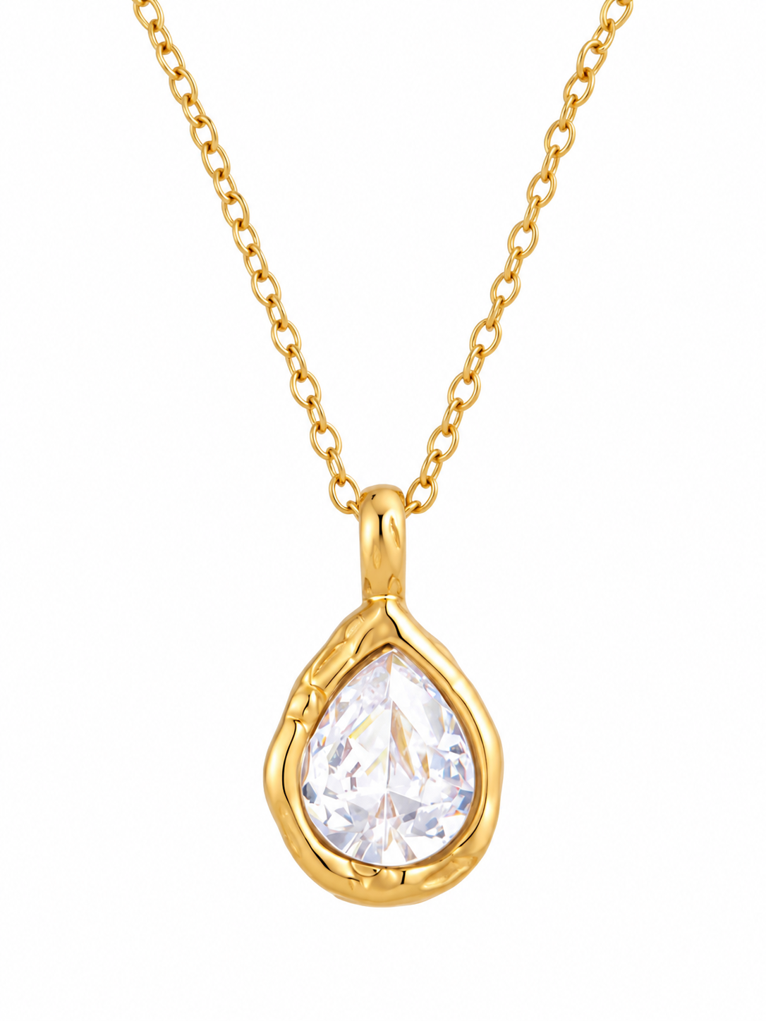 Rae & Jade 18K Gold Crystal Pear Necklace