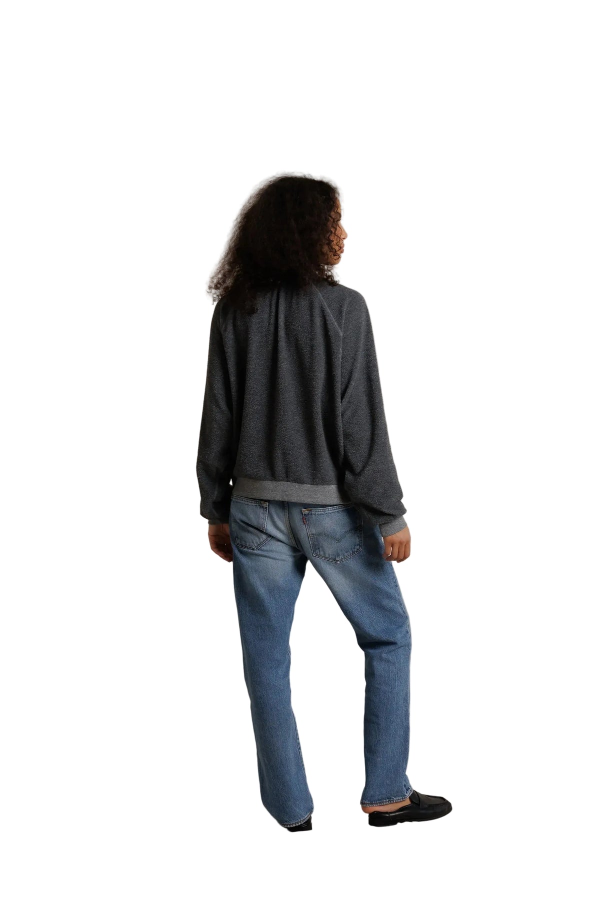 Perfect White Tee Oversized Ziggy Sweatshirt – Dark Heather Grey Cotton Fleece Pullover