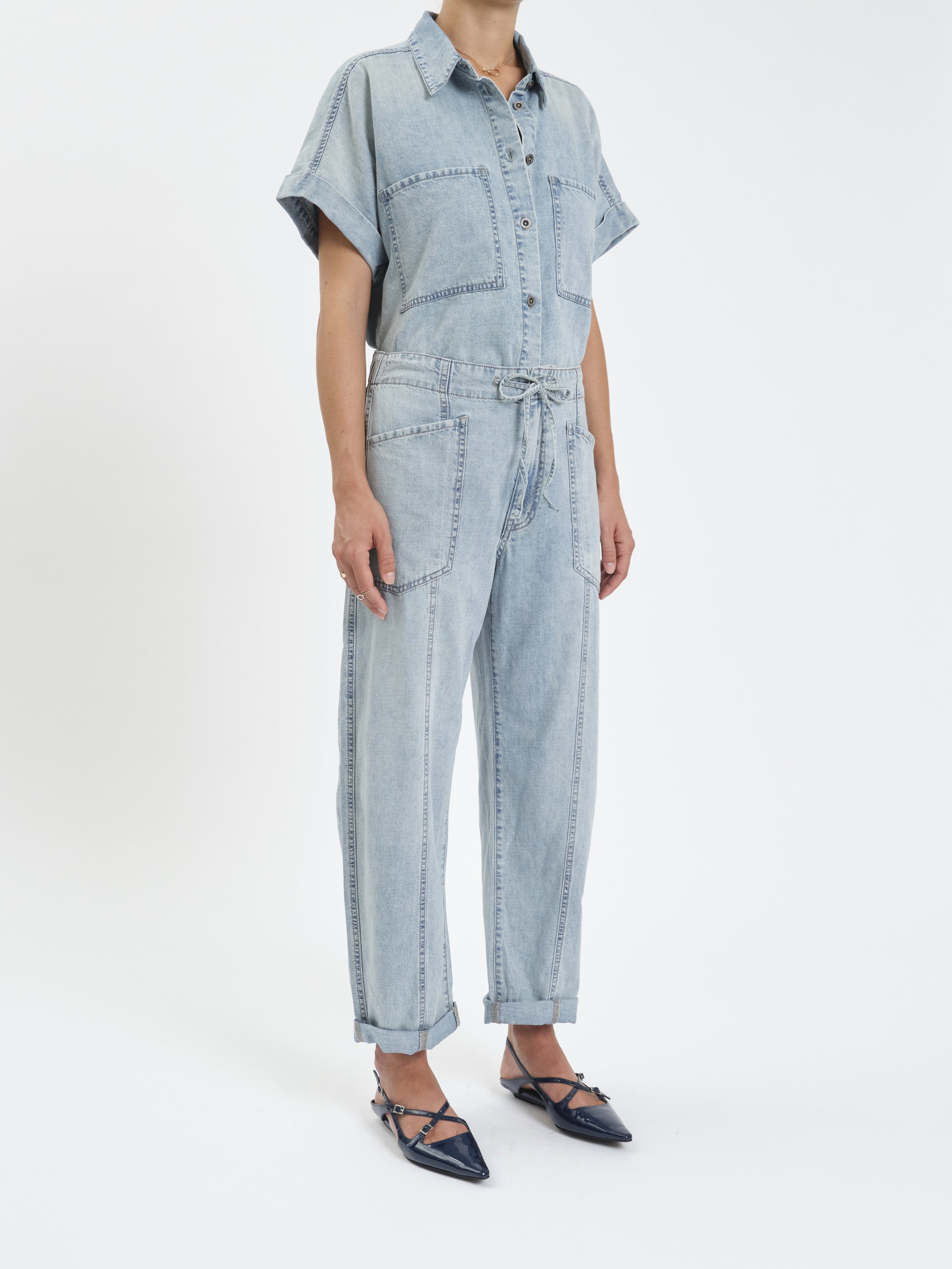 Villa Drawstring Barrel Leg Jean