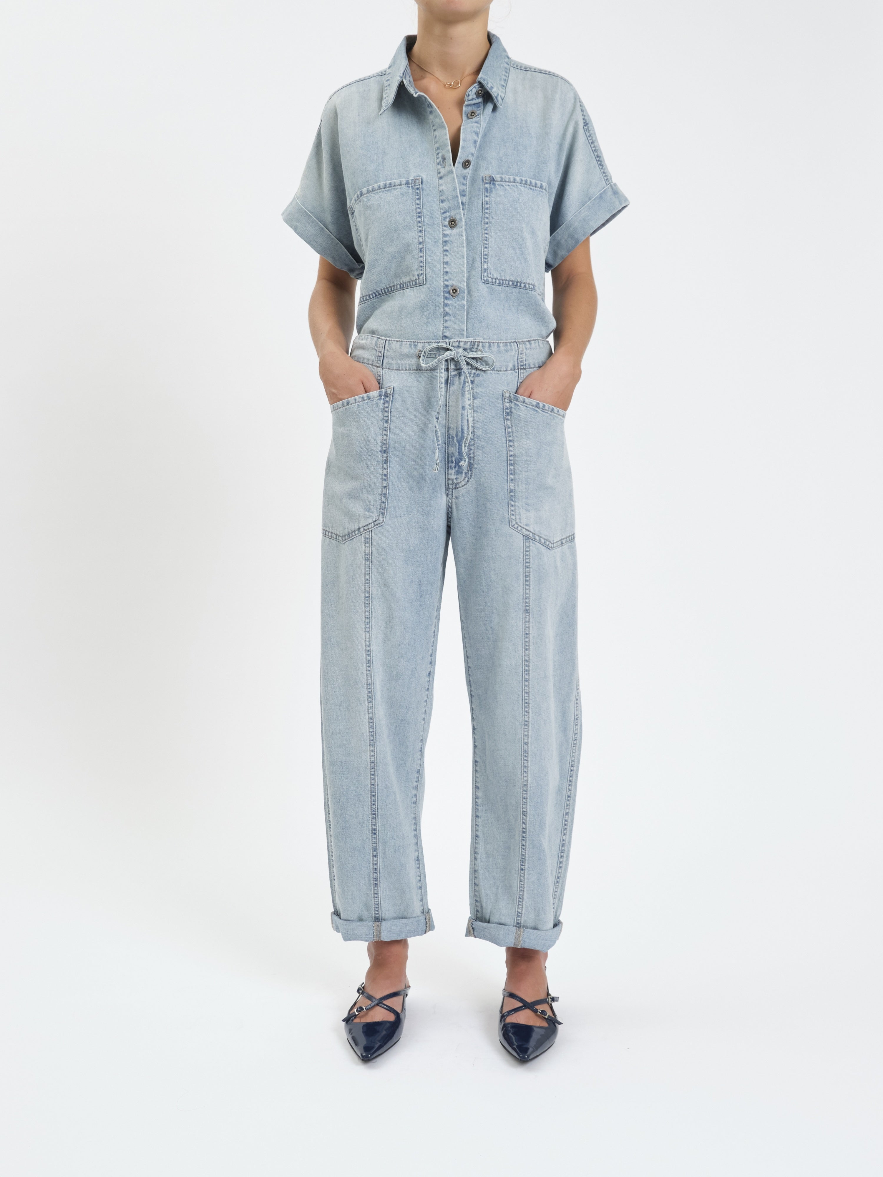 Villa Drawstring Barrel Leg Jean
