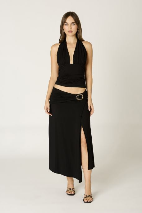 Santa Monica  Skirt – Low Rise Midi with Metal Hardware Detail