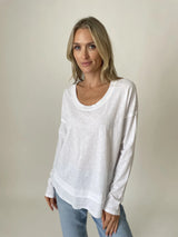 Reagan White Double Layer Tee