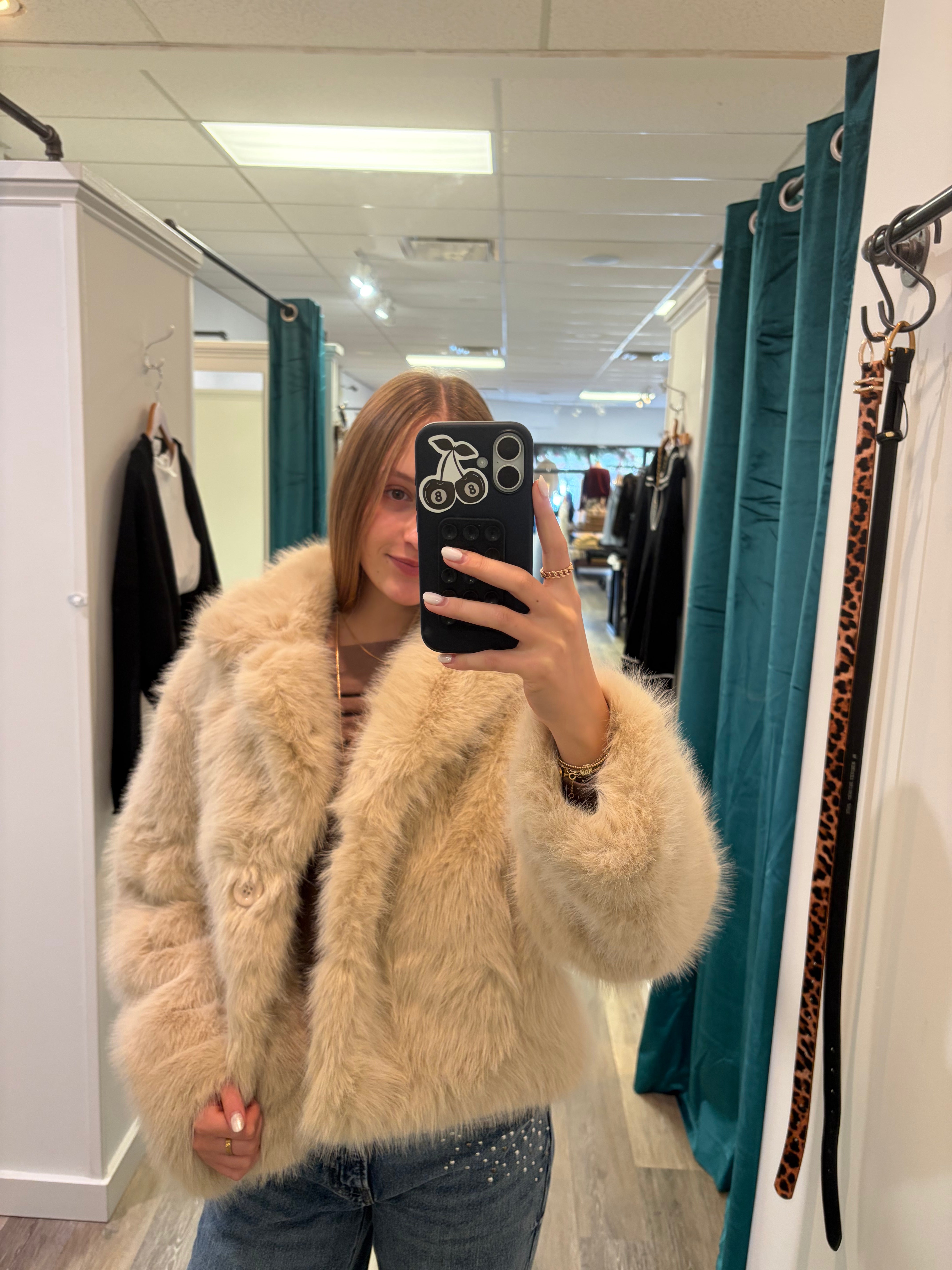 The Marveille Faux Fur Jacket – Ivory Luxe Edition