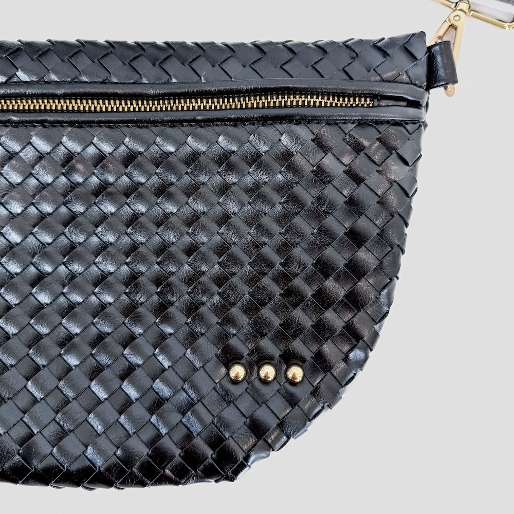 Westlyn Woven Checkered Black Bum Bag
