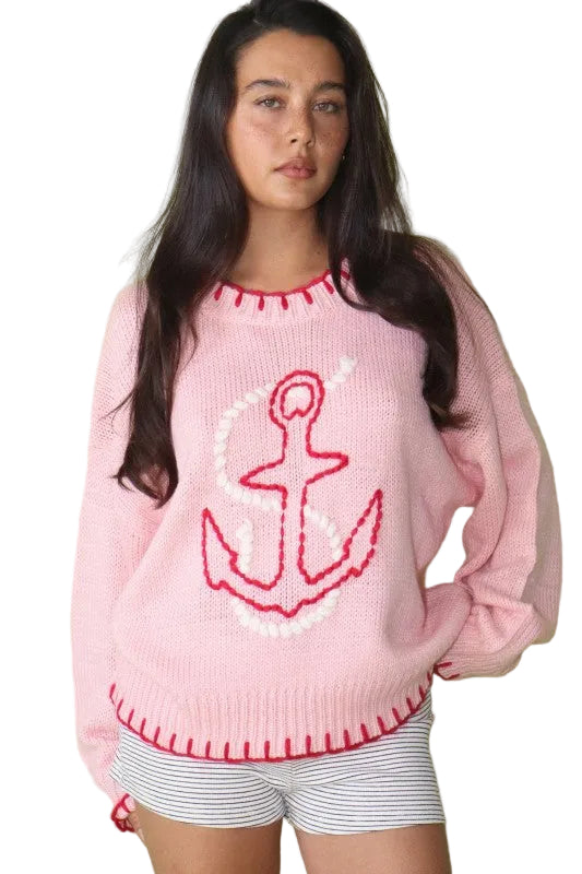 Anchor's Away Oversized Knit Pullover