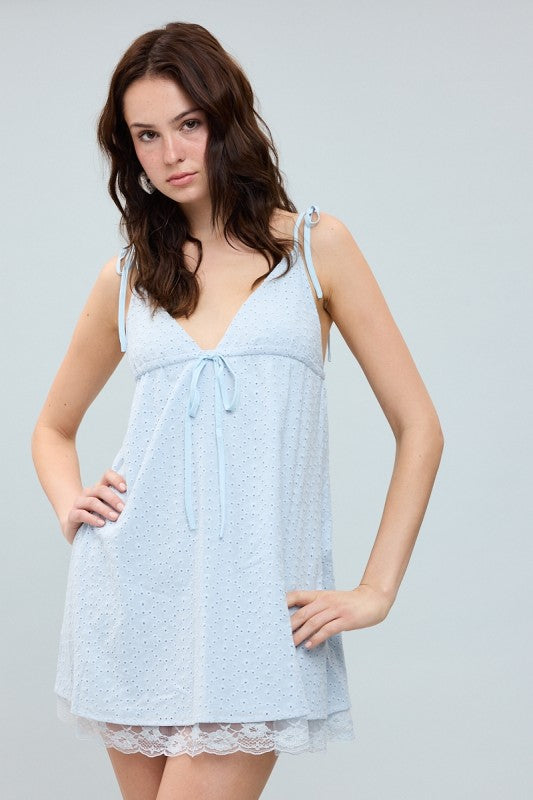 Summer Days Eyelet Dress - Baby Blue