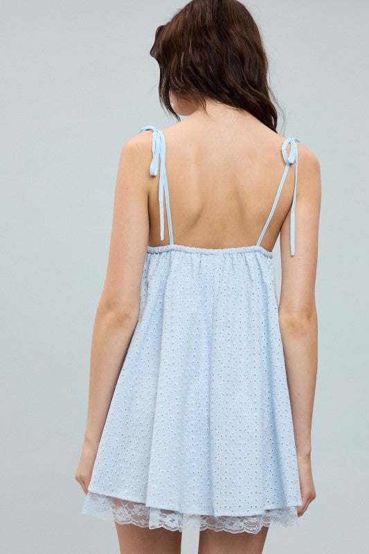 Summer Days Eyelet Dress - Baby Blue