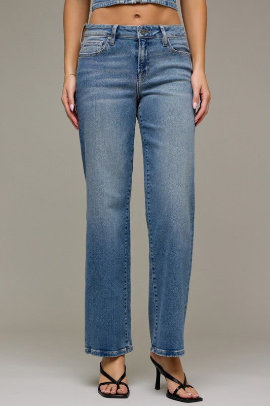 Hidden Ella Low Rise Straight- Vintage Wash