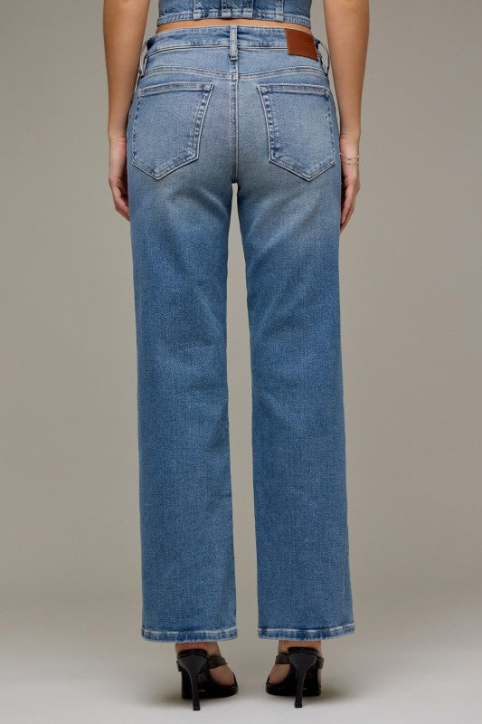 Hidden Ella Low Rise Straight- Vintage Wash