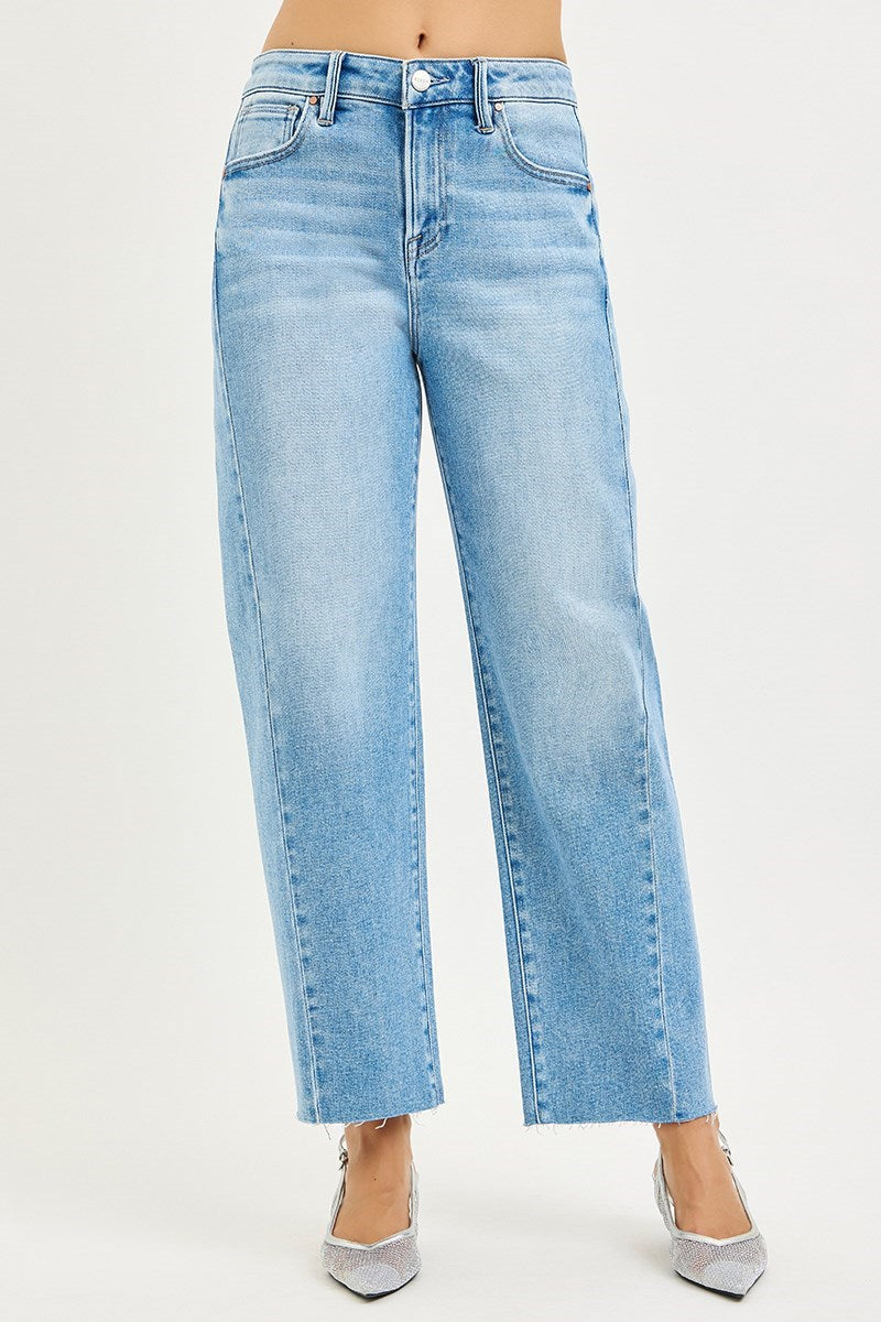 Risen Slouchy Cropped Barrel Jeans