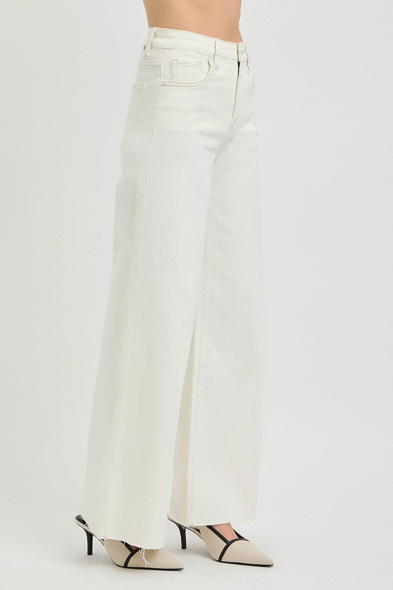 RISEN Tummy Control High Rise Wide Leg Palazzo Jeans