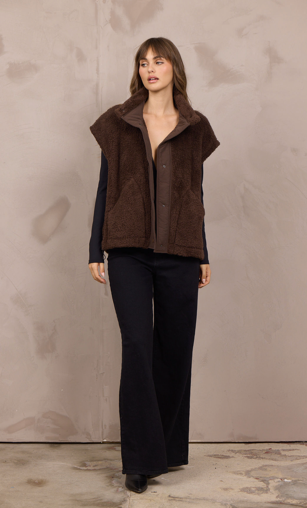 Vintage Havana Brown Shearling Vest