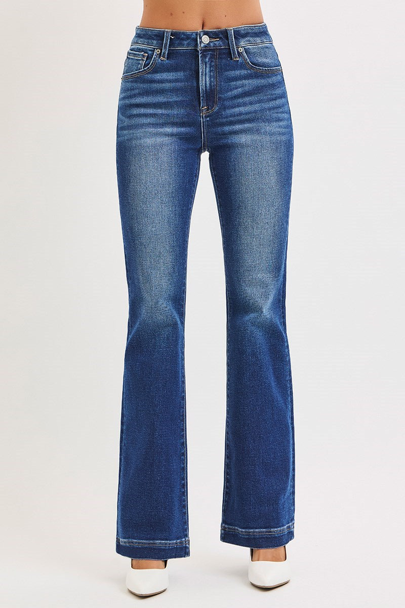 Risen Low Rise Stretch Flare Jeans – Deep Blue