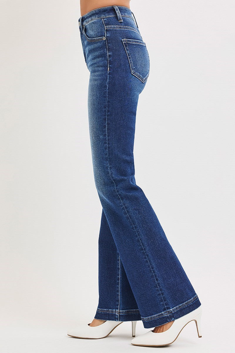 Risen Low Rise Stretch Flare Jeans – Deep Blue