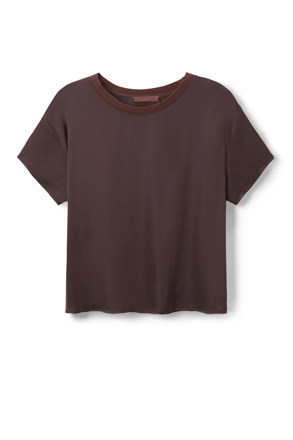 Delphine Satin Crew Neck Tee