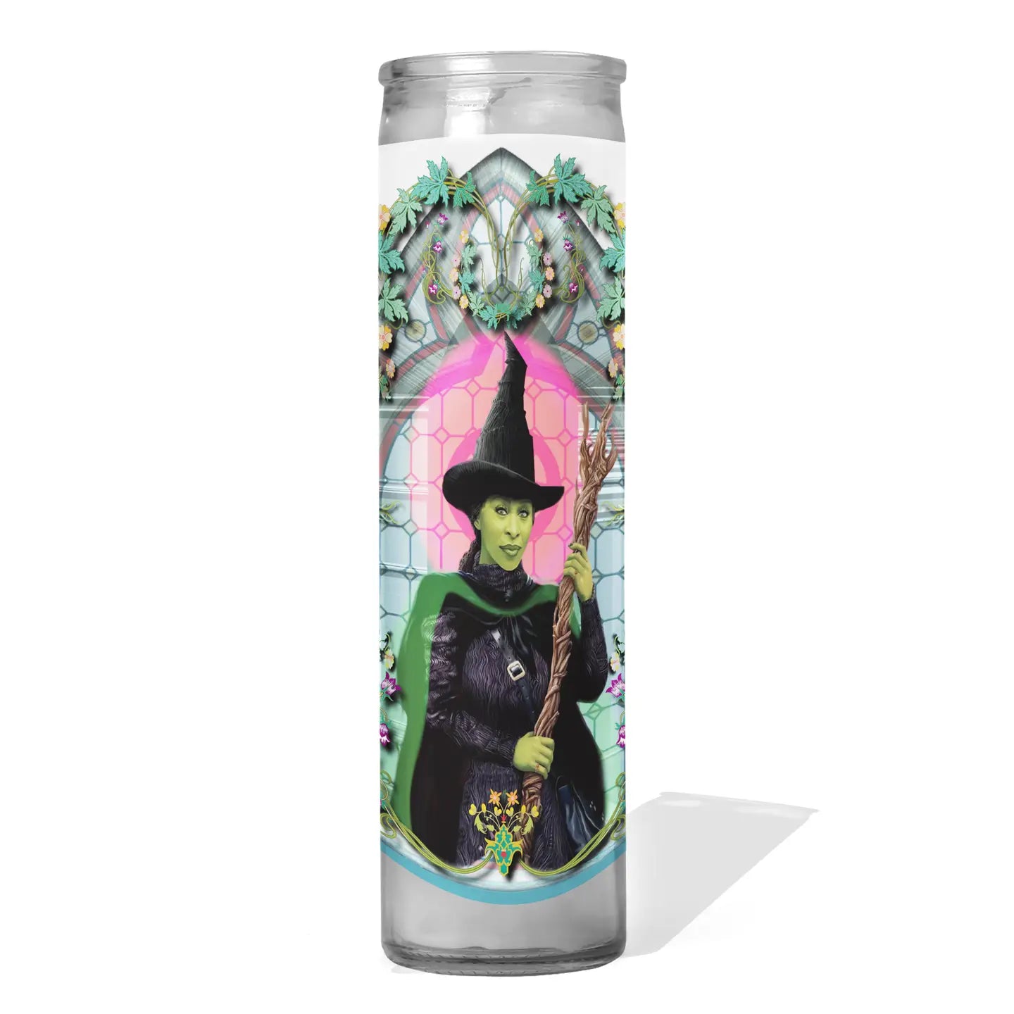 Cynthia Erivo Elphaba Green Witch Prayer Candle – Wicked Inspired Saint Celebrity Candle