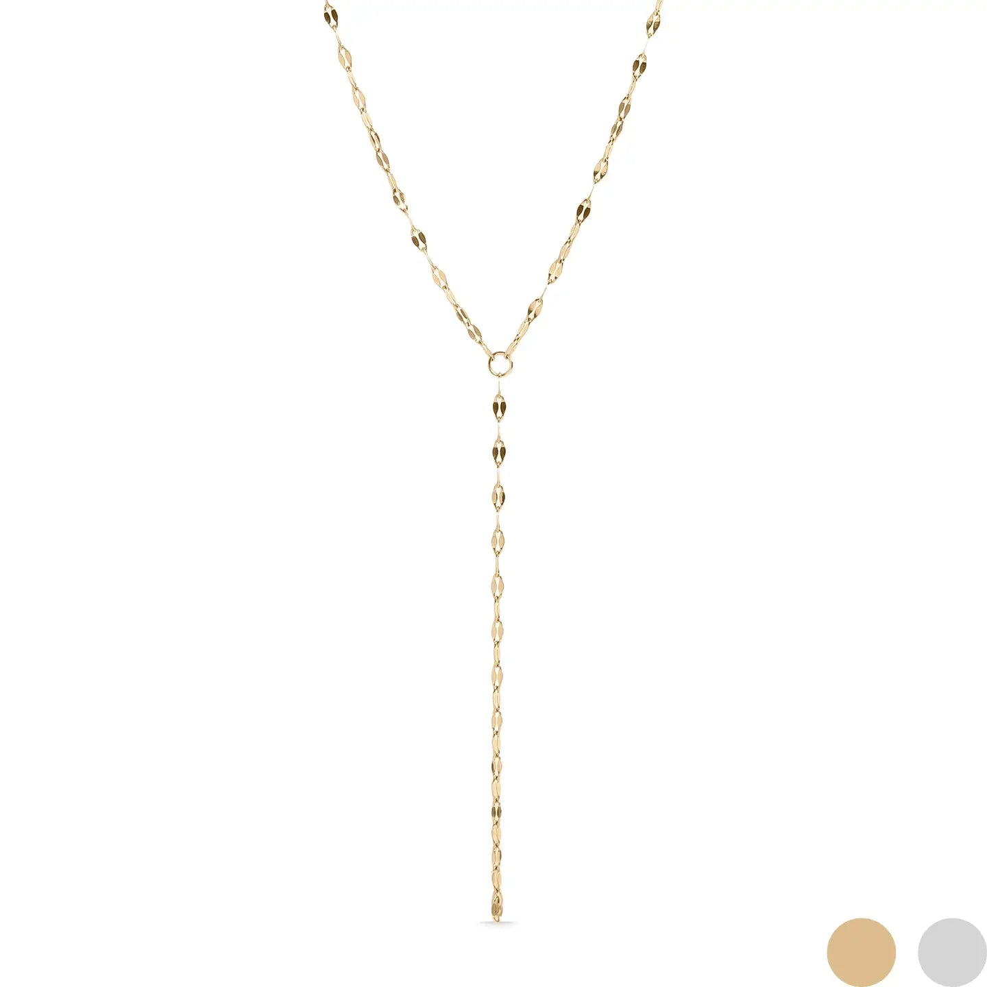 Golden Twist Lariat Necklace – 18K Gold Plated, Water & Tarnish Resistant
