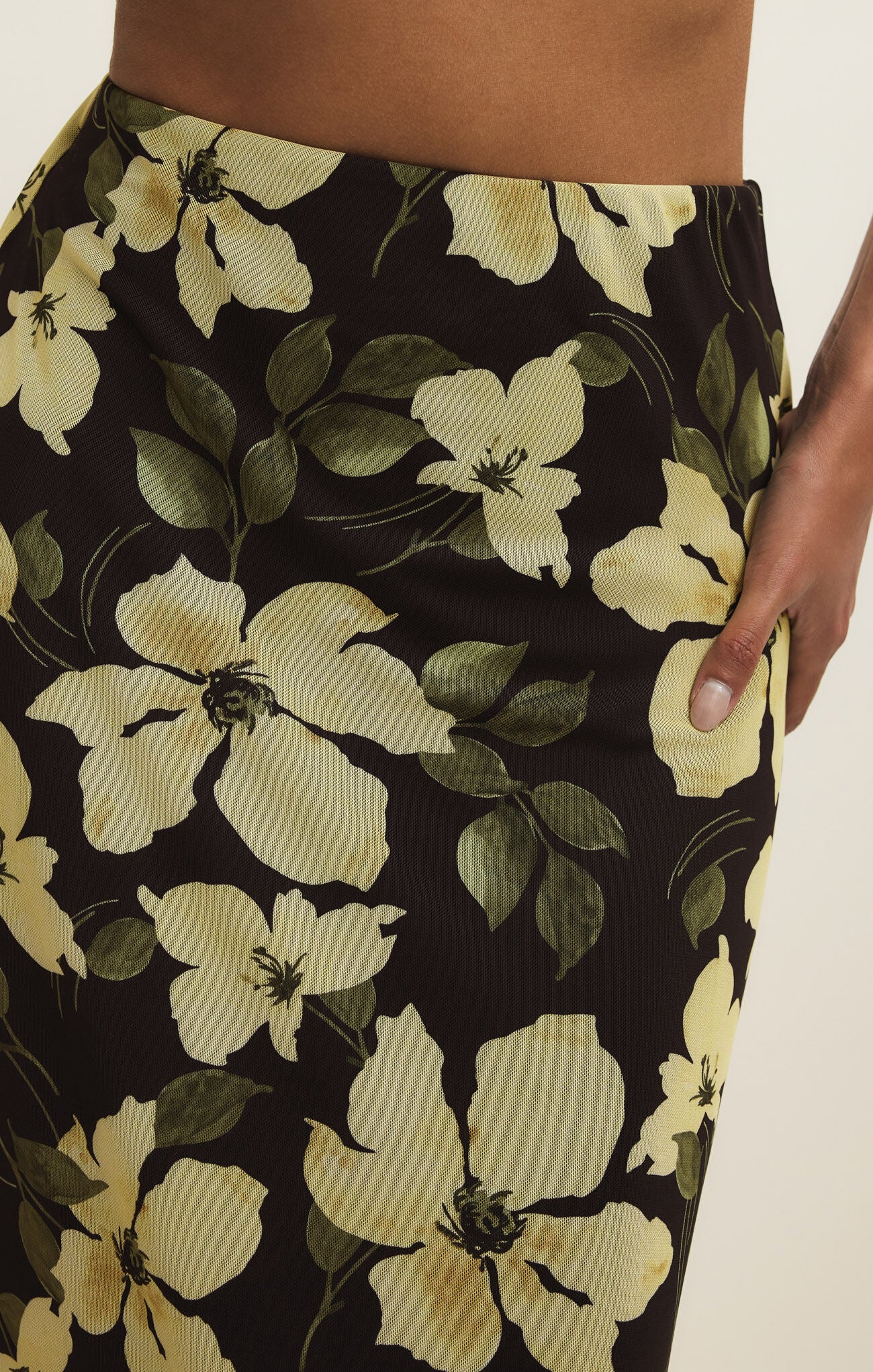 Eda Ren Floral Mesh Maxi Skirt