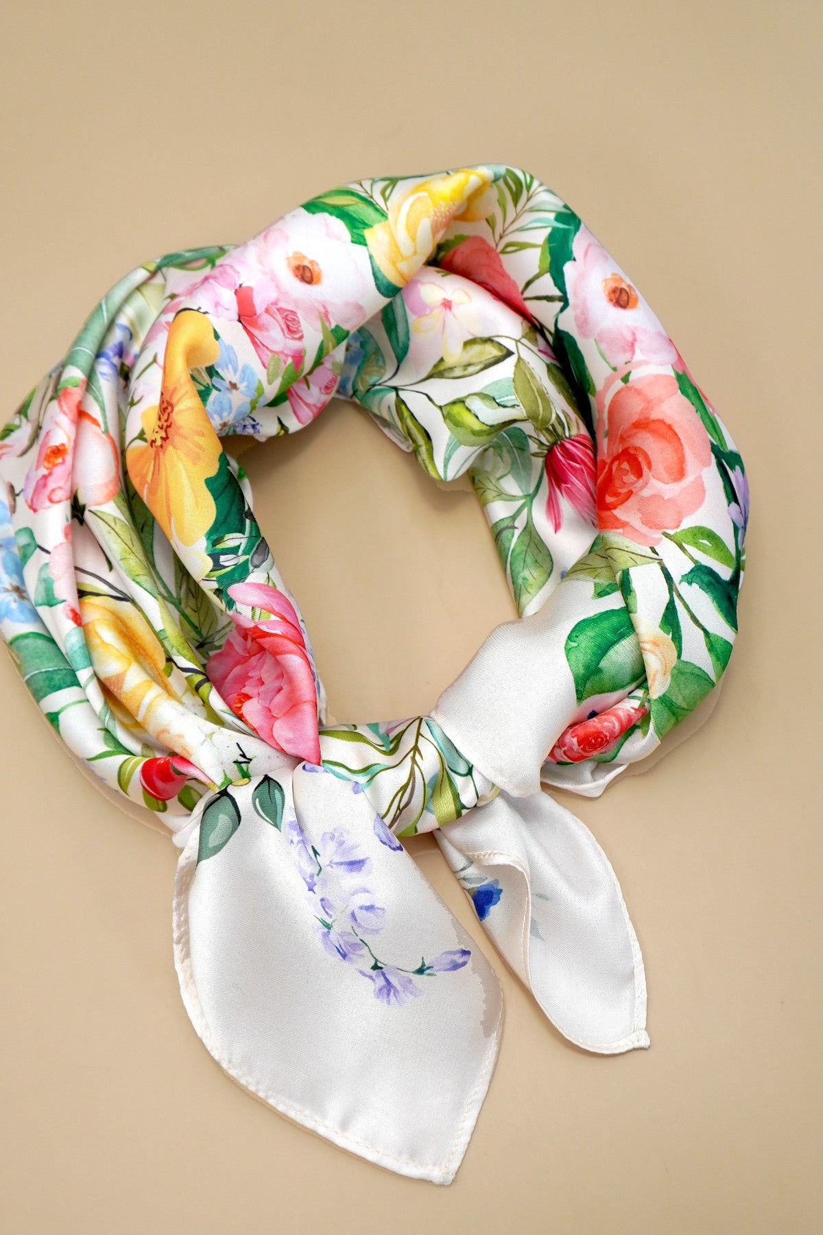 Garden Bloom Silky Bandana Scarf