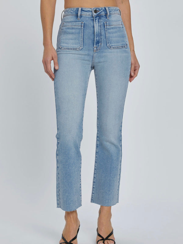 Happi HR Cropped Flare With Patch Pocket Jean