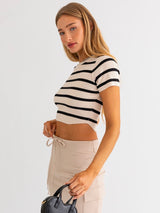 Ellie Cropped Stripe Knit Top