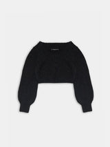 Starship Cropped Black Sweater