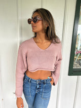 Alexa Mauve Crop Sweater