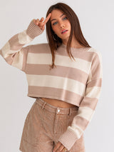 Sari Striped Crop Sweater