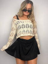 Marcie Ivory Crochet Sweater