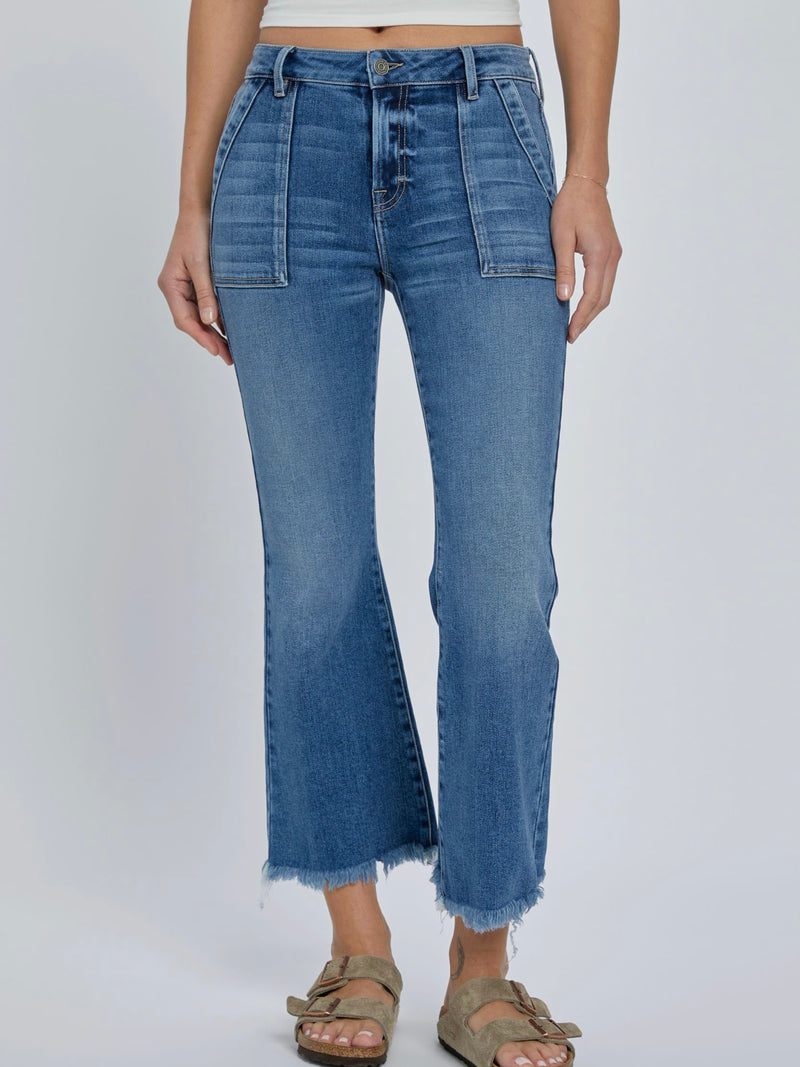 Happi HR Cropped Cargo Flare Jean