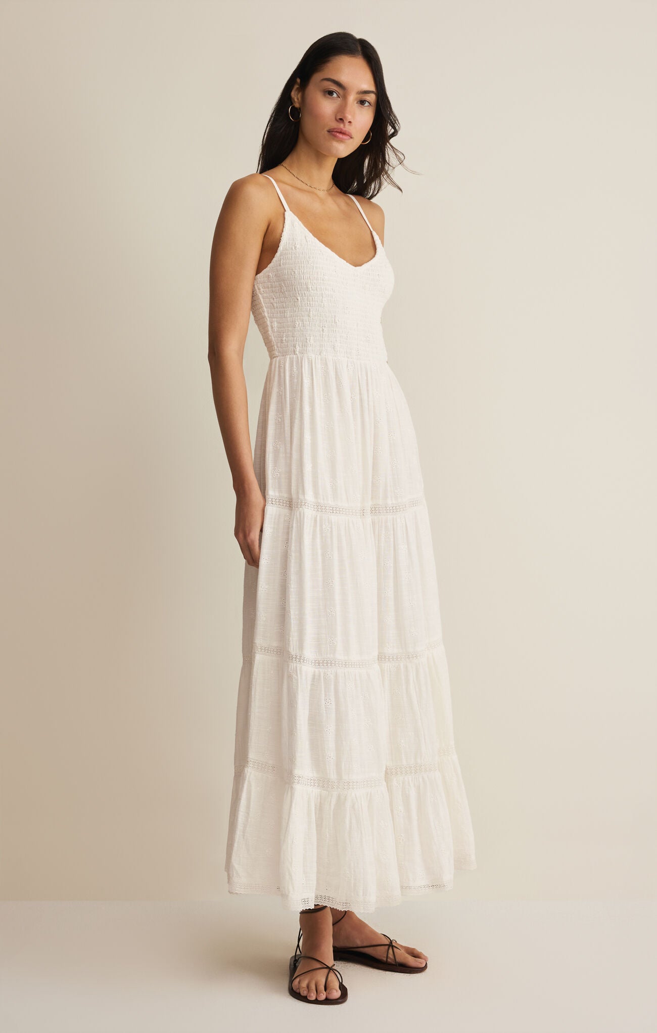 Z Supply Behati Eyelet Midi Dress-White