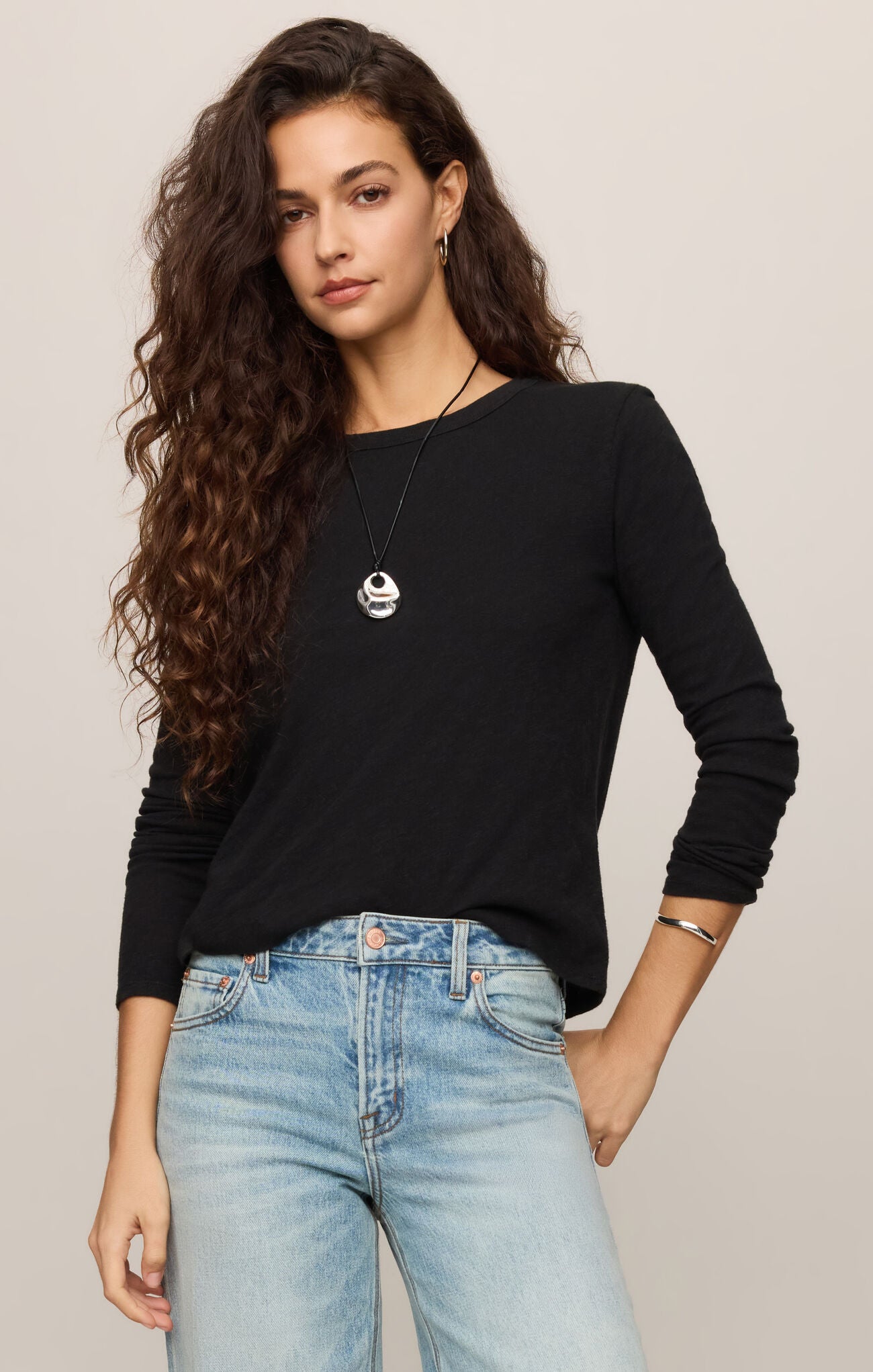 Z Supply Junie Long Sleeve Tee - Black