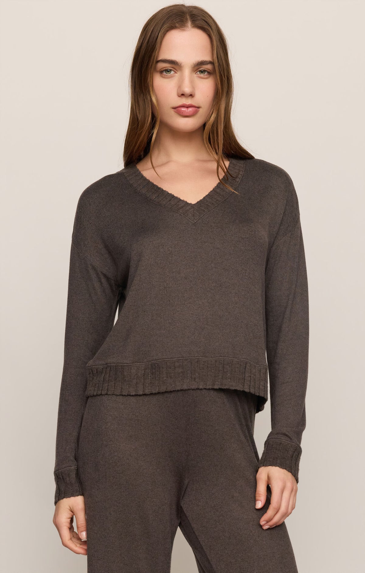 Z Supply Courtney Long Sleeve Top | Ultra Soft V-Neck Lounge Essential