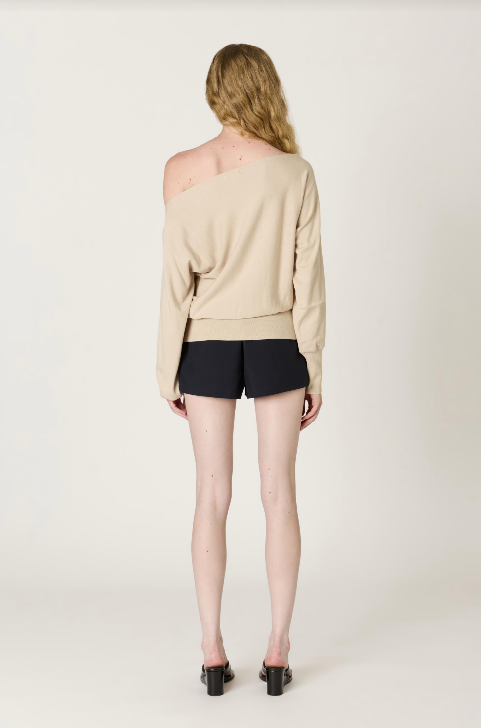 NIA Sabina Off-Shoulder Soft Knit Sweater