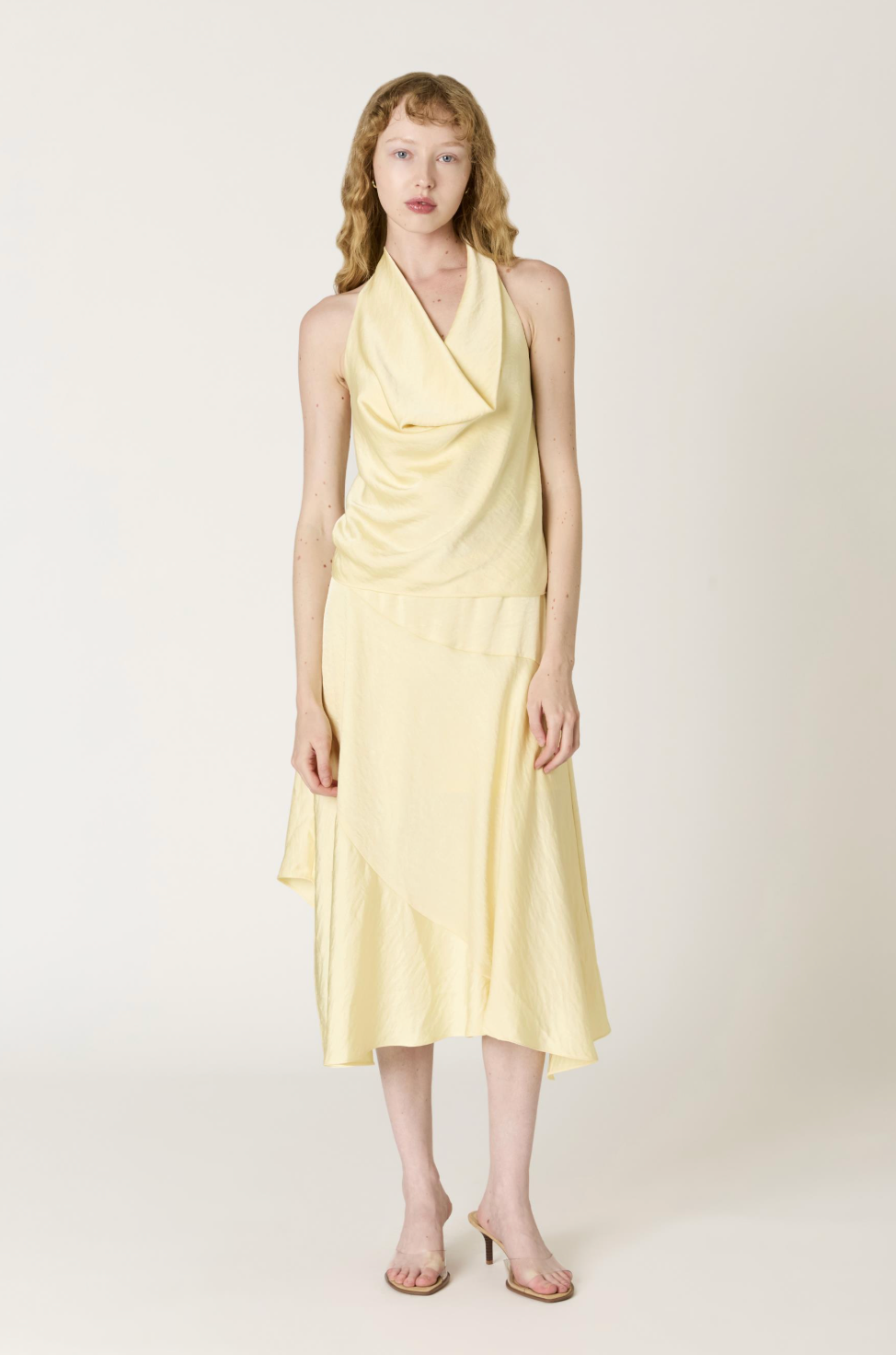 NIA Solana Butter Satin Halter Top