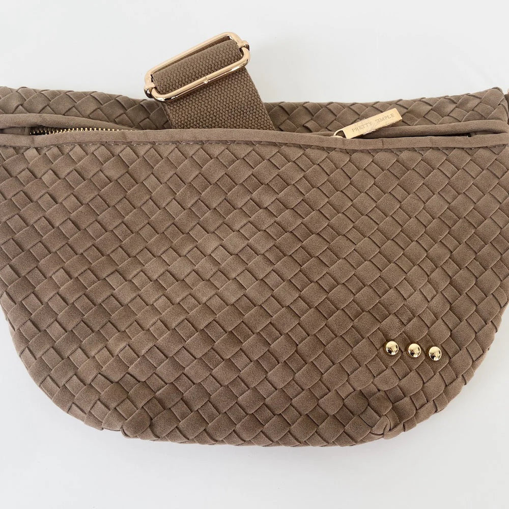 Westyln Woven Suede Taupe Bum Bag