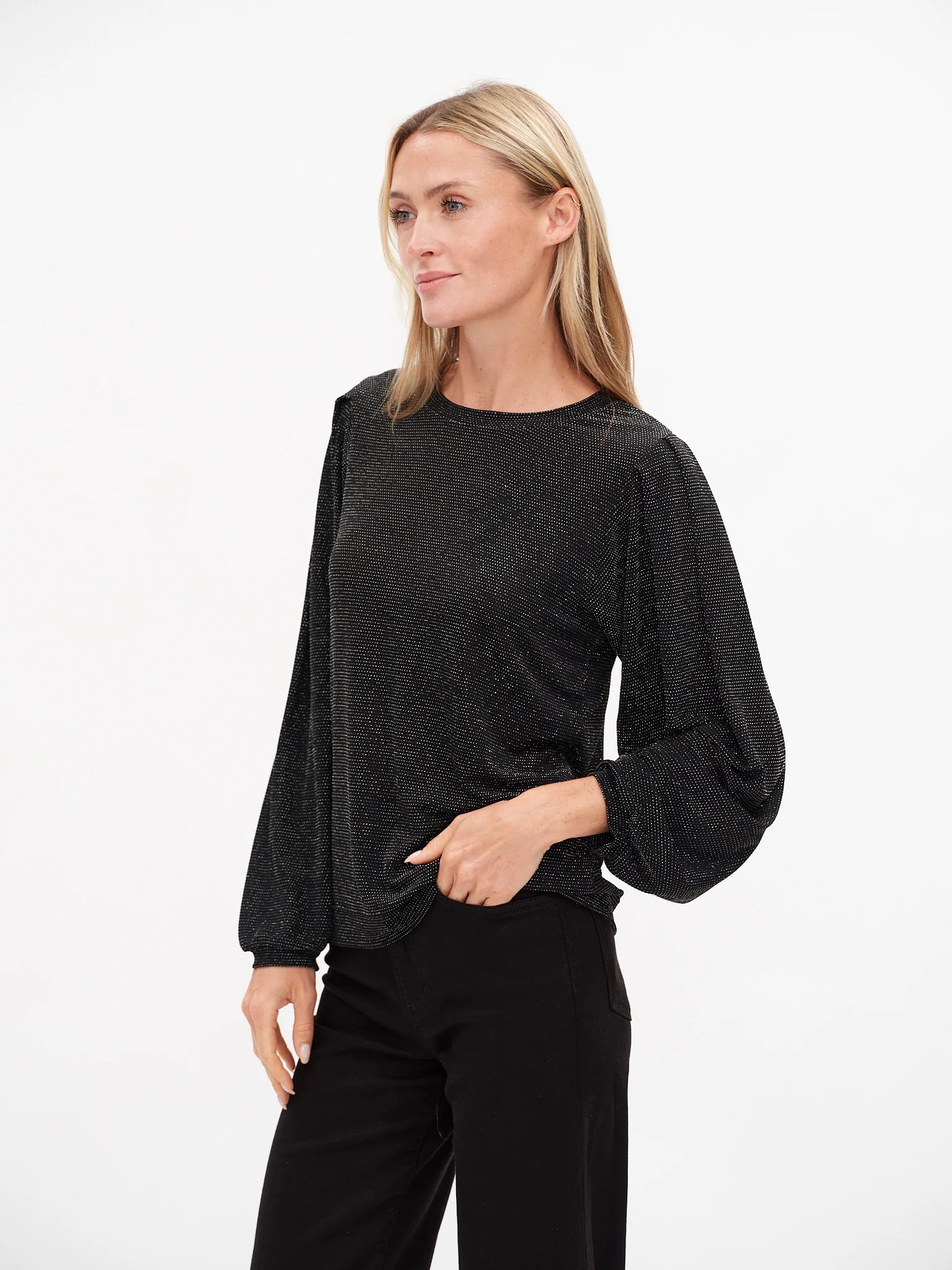 The Brielle Lurex Top -Black