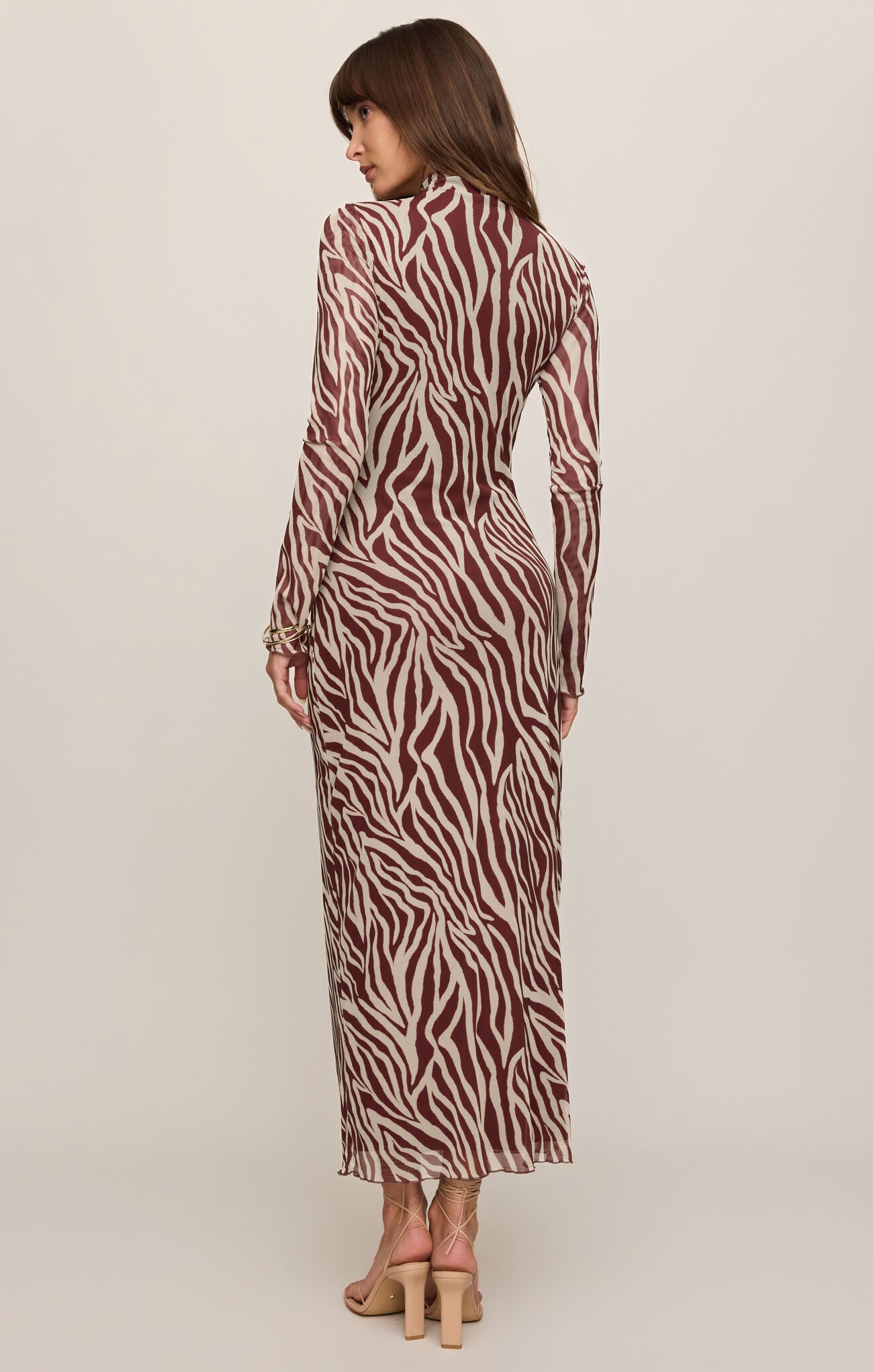 Sevilla Zebra Mesh Midi Dress by Velvet Rouge