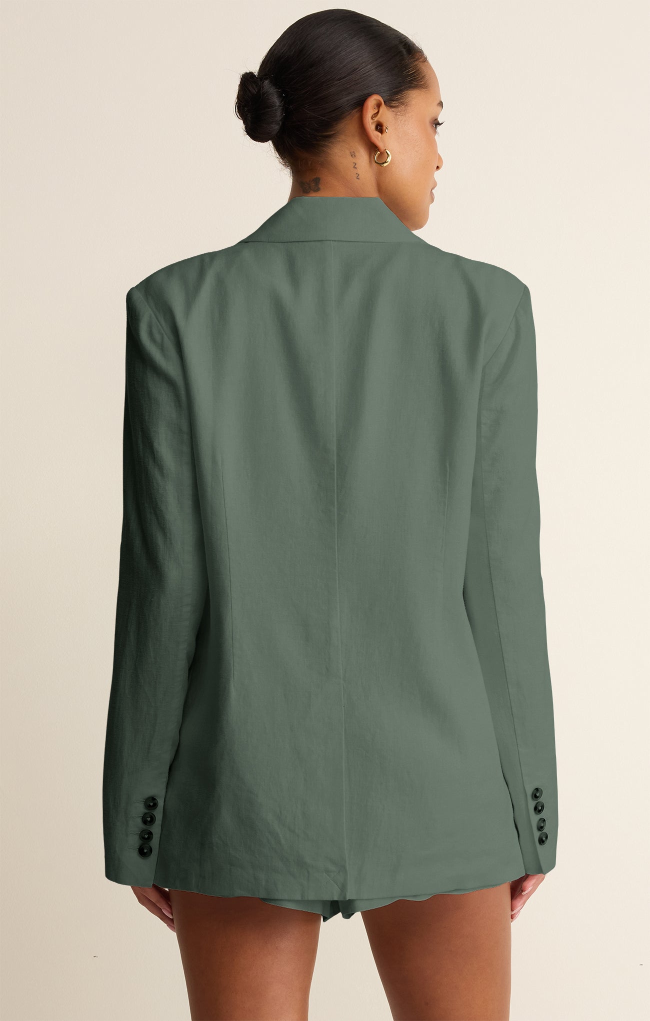Z Supply Evan Linen Blazer - Everglade