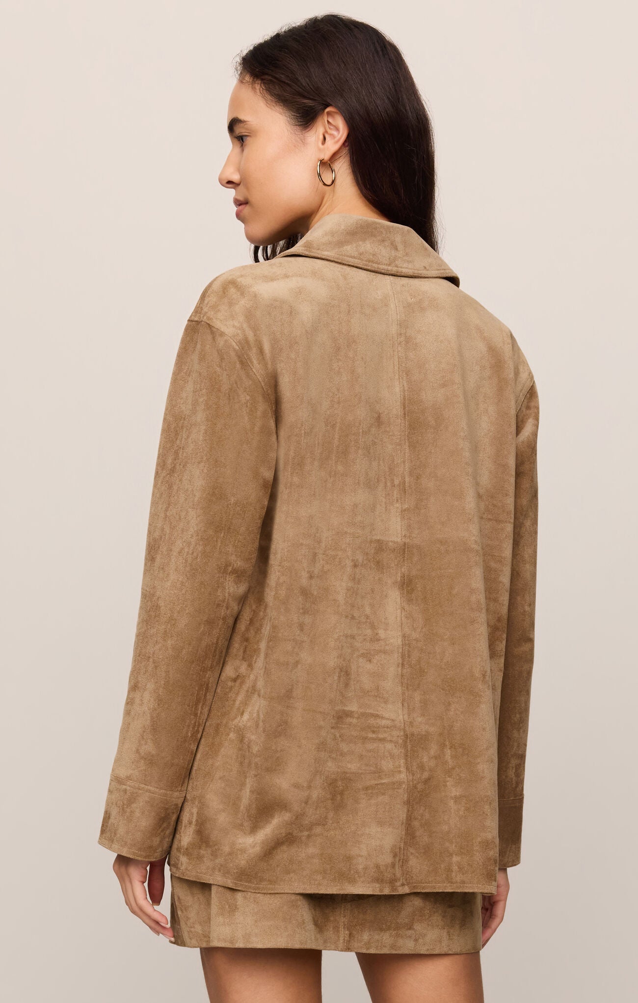 Z Supply Decker Suede Chore Coat Button Front Collared Jacket Women
