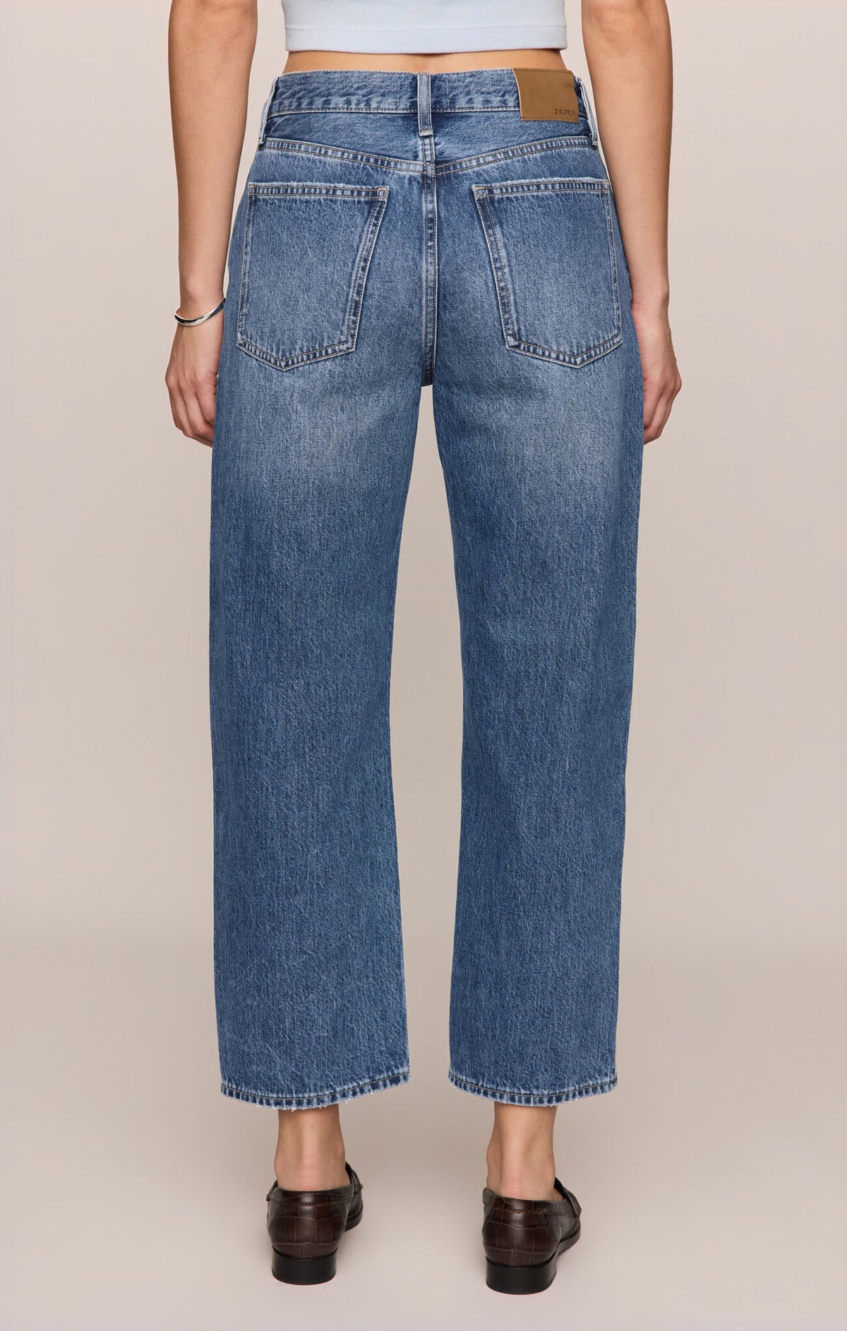Z Supply The Off Duty Bowed Ankle Jeans | High Rise Barrel Leg Denim