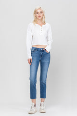 Carlene HR Crop Slim Straight Jean