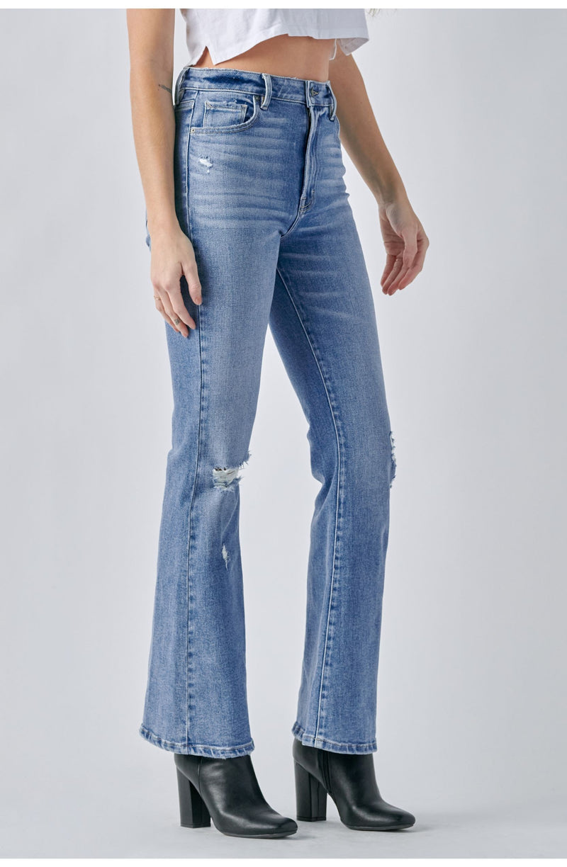 Happi HR Distressed Flare Jean