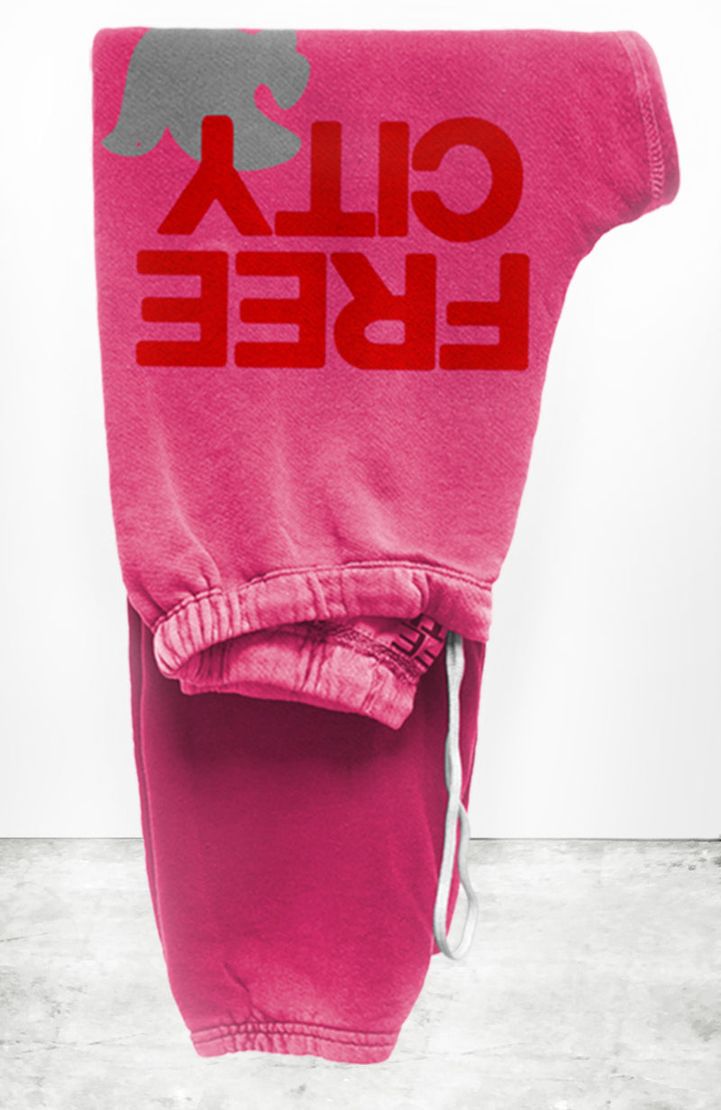 FREECITYLARGE Pink Plant Silver Sweatpant