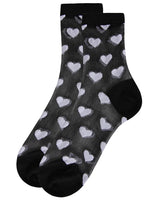 Hearts Mono Fine Net Anklet Socks