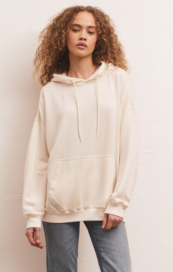Oversized Modal Sandstone Fleece Hoodie