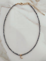 Mini Beaded Choker with Moon - Luna Chick