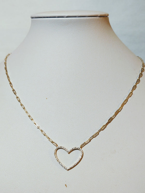 Heart CZ with Link Chain Pendant - Luna Chick